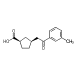 结构式 CAS# 733740-25-5, (1R,3S)-3-[2-(3-甲基苯基)-2-氧代乙基]环戊烷羧酸
