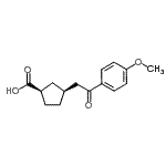 structure of CAS# 733740-29-9, (1R,3S)-3-[2-(4-Methoxyphenyl)-2-oxoethyl]cyclopentanecarboxylic acid;cis-3-[2-<wbr>(4-methox<wbr>yphenyl)-<wbr>2-oxoethy<wbr>l]cyclope<wbr>ntane-1-c<wbr>arboxylic<wbr> acid