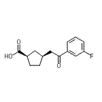 结构式 CAS# 733740-37-9, (1R,3S)-3-[2-(3-氟苯基)-2-氧代乙基]环戊烷羧酸