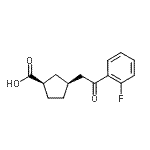 结构式 CAS# 733740-41-5, (1R,3S)-3-[2-(2-氟苯基)-2-氧代乙基]环戊烷羧酸