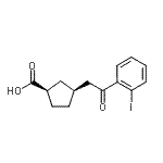结构式 CAS# 733740-42-6, (1R,3S)-3-[2-(2-碘苯基)-2-氧代乙基]环戊烷羧酸