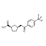 structure of CAS# 733740-47-1, (1R,3S)-3-{2-Oxo-2-[4-(trifluoromethyl)phenyl]ethyl}cyclopentanecarboxylic acid;cis-3-[2-<wbr>oxo-2-(4-<wbr>trifluoro<wbr>methylphe<wbr>nyl)ethyl<wbr>]cyclopen<wbr>tane-1-ca<wbr>rboxylic <wbr>acid
