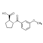 结构式 CAS# 733740-83-5, (1R,2R)-2-(3-甲氧基苯甲酰基)环戊烷羧酸