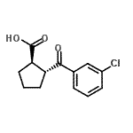 structure of CAS# 733741-00-9, (1R,2R)-2-(3-Chlorobenzoyl)cyclopentanecarboxylic acid;trans-2-(3-chlorobenzoyl)cyclopentane-1-carboxylic acid