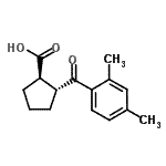 结构式 CAS# 733741-14-5, (1R,2R)-2-(2,4-二甲基苯甲酰)环戊烷羧酸