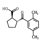 structure of CAS# 733741-15-6, (1R,2R)-2-(2,5-Dimethylbenzoyl)cyclopentanecarboxylic acid;trans-2-(2,5-dimethylbenzoyl)cyclopentane-1-carboxylic acid