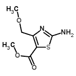 structure of CAS# 733754-08-0, Methyl 2-amino-4-(methoxymethyl)-1,3-thiazole-5-carboxylate;methyl 2-amino-4-(methoxymethyl)thiazole-5-carboxylate;methyl 4-<wbr>(methoxym<wbr>ethyl)-2-<wbr>sulfanyl-<wbr>1,3-thiaz<wbr>ole-5-car<wbr>boxylate;methyl-2-amino-4-(methoxymethyl)thiazole-5-carboxylate
