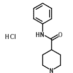 structure of CAS# 73415-54-0, N-Phenyl-4-piperidinecarboxamide hydrochloride (1:1);4-(Phenylcarbamoyl)piperidine hydrochloride;4-(Phenyl<wbr>carbamoyl<wbr>)piperidi<wbr>ne hydroc<wbr>hloride, <wbr>4-[(Pheny<wbr>lamino)ca<wbr>rbonyl]pi<wbr>peridine <wbr>hydrochlo<wbr>ride;4-(Phenyl<wbr>carbamoyl<wbr>)piperidi<wbr>ne hydroc<wbr>hloride; <wbr>4-[(Pheny<wbr>lamino)ca<wbr>rbonyl]pi<wbr>peridine <wbr>hydrochlo<wbr>ride
