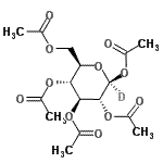 结构式 CAS# 73485-90-2, 1,2,3,4,6-戊-O-乙酰基-beta-D-(C<sup>1</sup>-<sup>2</sup>H)吡喃葡萄糖