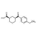 structure of CAS# 735269-77-9, (1R,3S)-3-(4-Ethylbenzoyl)cyclohexanecarboxylic acid;cis-3-(4-ethylbenzoyl)cyclohexane-1-carboxylic acid