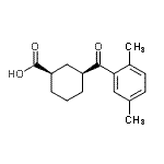 structure of CAS# 735269-84-8, (1R,3S)-3-(2,5-Dimethylbenzoyl)cyclohexanecarboxylic acid;cis-3-(2,5-dimethylbenzoyl)cyclohexane-1-carboxylic acid