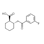 structure of CAS# 735274-90-5, (1R,2S)-2-[2-(3-Fluorophenyl)-2-oxoethyl]cyclohexanecarboxylic acid;trans-2-[<wbr>2-(3-fluo<wbr>rophenyl)<wbr>-2-oxoeth<wbr>yl]cycloh<wbr>exane-1-c<wbr>arboxylic<wbr> acid