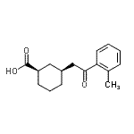 structure of CAS# 735275-05-5, (1R,3S)-3-[2-(2-Methylphenyl)-2-oxoethyl]cyclohexanecarboxylic acid;cis-3-[2-<wbr>(2-methyl<wbr>phenyl)-2<wbr>-oxoethyl<wbr>]cyclohex<wbr>ane-1-car<wbr>boxylic a<wbr>cid