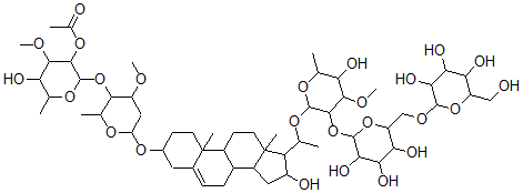 CAS#: 73529-43-8， [5-Hydroxy-2-[6-[[16-Hydroxy-17-[1-[5-Hydroxy-4-Methoxy-6-Methyl-3-[3,4,5-Trihydroxy-6-[[3,4,5-Trihydroxy-6-(Hydroxymethyl)Oxan-2-Yl]Oxymethyl]Oxan-2-Yl]Oxyoxan-2-Yl]Oxyethyl]-10,13-Dimethyl-2,3,4,7,8,9,11,12,14,15,16,17-Dodecahydro-1H-Cyclopenta[a]Phenanthren-3-Yl]Oxy]-4-Methoxy-2-Methyloxan-3-Yl]Oxy-4-Methoxy-6-Methyloxan-3-Yl] Acetate