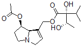 structure of CAS# 73544-48-6, [(7R,8R)-7-Acetyloxy-5,6,7,8-Tetrahydro-3H-Pyrrolizin-1-Yl]Methyl (2S)-2-Hydroxy-2-(1-Hydroxyethyl)-3-Methylbutanoate;[(7R,8R)-7-Acetoxy-5,6,7,8-Tetrahydro-3H-Pyrrolizin-1-Yl]Methyl (2S)-2-Hydroxy-2-(1-Hydroxyethyl)-3-Methyl-Butanoate;(2S)-2-Hydroxy-2-(1-Hydroxyethyl)-3-Methylbutanoic Acid [(7R,8R)-7-Acetoxy-5,6,7,8-Tetrahydro-3H-Pyrrolizin-1-Yl]Methyl Ester;(2S)-2-Hydroxy-2-(1-Hydroxyethyl)-3-Methyl-Butyric Acid [(7R,8R)-7-Acetoxy-5,6,7,8-Tetrahydro-3H-Pyrrolizin-1-Yl]Methyl Ester