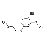 structure of CAS# 736133-48-5, 2-Methoxy-4-(2-methoxyethoxy)aniline;2-methoxy-4-(2-methoxyethoxy)aniline;BENZENAMINE,2-METHOXY-4-(2-METHOXYETHOXY)-