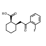 structure of CAS# 736136-46-2, (1R,2R)-2-[2-(2-Fluorophenyl)-2-oxoethyl]cyclohexanecarboxylic acid;cis-2-[2-<wbr>(2-fluoro<wbr>phenyl)-2<wbr>-oxoethyl<wbr>]cyclohex<wbr>ane-1-car<wbr>boxylic a<wbr>cid
