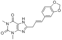 CAS#: 73908-79-9， 8-[2-(1,3-Benzodioxol-5-Yl)Ethenyl]-1,3-Dimethyl-7H-Purine-2,6-Dione