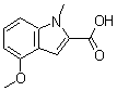 structure of CAS# 739365-06-1, 4-Methoxy-1-methyl-1H-indole-2-carboxylic acid;4-Methoxy-1-methyl-1H-indole-2-carboxylic acid;MFCD06589823;BAS 10142190