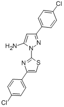 CAS#: 74101-20-5， 5-(4-Chlorophenyl)-2-[4-(4-Chlorophenyl)-1,3-Thiazol-2-Yl]Pyrazol-3-Amine