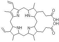CAS#: 7412-77-3， 7,12-Diethenyl-3,8,13,17-Tetramethyl-5,10,15,20,22,24-Hexahydroporphyrin-2,18-Dipropanoic Acid