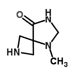 structure of CAS# 742694-76-4, 5-Methyl-2,5,7-triazaspiro[3.4]octan-8-one;5-methyl-2,5,7-triazaspiro[3.4]octan-8-one
