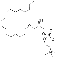 结构式 CAS# 74430-89-0, 1-O-十八烷基-Sn-甘油-3-磷酰胆碱