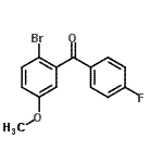 structure of CAS# 746651-88-7, (2-Bromo-5-methoxyphenyl)(4-fluorophenyl)methanone;2-Bromo-4'-fluoro-5-methoxybenzophenone;MFCD00672040