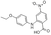 结构式 CAS# 74859-51-1, 2-[(4-乙氧基苯基)氨基]-4-硝基苯甲酸