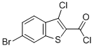 structure of CAS# 75212-27-0, 6-Bromo-3-Chloro-Benzo[b]Thiophene-2-Carbonyl Chloride;6-BROMO-3-CHLORO-BENZO[B]THIOPHENE-2-CARBONYL CHLORIDE