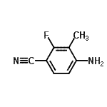 structure of CAS# 757247-93-1, 4-Amino-2-fluoro-3-methylbenzonitrile;4-amino-2-fluoro-3-methylbenzonitrile