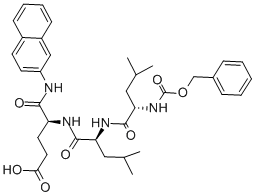 结构式 CAS# 75873-85-7, N-苄氧羰基-亮氨酰-亮氨酰-谷氨酰 beta-萘酰胺
