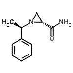 structure of CAS# 75985-52-3, (2R)-1-[(1R)-1-Phenylethyl]-2-aziridinecarboxamide;(2R)-1-((1R)-1-phenylethyl)aziridine-2-carboxamide;(R)-1-[(1R)-Î±-Methylbenzyl]aziridine-2-carboxamide;(R)-1-[(1R)-α-Methylbenzyl]-2-aziridinecarboxamide