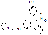 CAS#: 76313-96-7， alpha-(4-Pyrrolidinoethoxy)phenyl-4-hydroxy-alpha'-nitrostilbene
