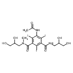 structure of CAS# 76350-28-2, 5-Acetamido-N,N'-bis(2,3-dihydroxypropyl)-2,4,6-triiodo-N-methylisophthalamide;Desmethoxy Iopromide
