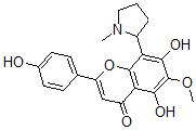 CAS#: 76540-48-2， 5,7-Dihydroxy-2-(4-Hydroxyphenyl)-6-Methoxy-8-(1-Methylpyrrolidin-2-Yl)Chromen-4-One