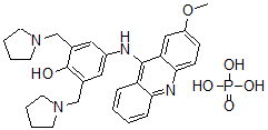 CAS 登录号：76975-05-8， 4-[(2-甲氧基吖啶-9-基)氨基]-2,6-二(吡咯烷-1-基甲基)苯酚磷酸盐