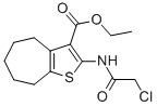 structure of CAS# 76981-88-9, 2-[(2-Chloroacetyl)Amino]-5,6,7,8-Tetrahydro-4H-Cyclohepta[b]Thiophene-3-carboxylic Acid Ethyl Ester;4H-CYCLOHEPTA[B]THIOPHENE-3-CARBOXYLIC ACID, 2-[(2-CHLOROACETYL)AMINO]-5,6,7,8-TETRAHYDRO-, ETHYL ESTER;2-(2-CHLORO-ACETYLAMINO)-5,6,7,8-TETRAHYDRO-4H-CYCLOHEPTA[B]THIOPHENE-3-CARBOXYLIC ACID ETHYL ESTER;ETHYL 2-[(2-CHLOROACETYL)AMINO]-5,6,7,8-TETRAHYDRO-4H-CYCLOHEPTA[B]THIOPHENE-3-CARBOXYLATE