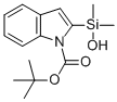 structure of CAS# 784161-48-4, 1-Boc-2-Indolyldimethylsilanol;2-(Hydroxydimethylsilyl)-1,1-Dimethylethylindole-1-Carboxylic Acid Ester;1-Boc-2-Indolyldimethylsilanol, 95%