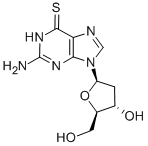 structure of CAS# 789-61-7, 6-Thio-2'-Deoxyguanosine;2-Amino-9-[(2R,4S,5R)-4-Hydroxy-5-(Hydroxymethyl)Tetrahydrofuran-2-Yl]-3H-Purine-6-Thione Hydrate;2-Amino-9-[(2R,4S,5R)-4-Hydroxy-5-(Hydroxymethyl)-2-Tetrahydrofuranyl]-3H-Purine-6-Thione Hydrate;2-Amino-9-[(2R,4S,5R)-4-Hydroxy-5-Methylol-Tetrahydrofuran-2-Yl]-3H-Purine-6-Thione Hydrate