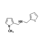 structure of CAS# 791615-26-4, 1-(1-Methyl-1H-pyrrol-2-yl)-N-(2-thienylmethyl)methanamine;1-(1-meth<wbr>yl-1H-pyr<wbr>rol-2-yl)<wbr>-N-(thiop<wbr>hen-2-ylm<wbr>ethyl)met<wbr>hanamine;N-[(1-methyl-1H-pyrrol-2-yl)methyl]-N-(2-thienylmethyl)amine;N-[(1-met<wbr>hyl-1H-py<wbr>rrol-2-yl<wbr>)methyl]-<wbr>N-(thien-<wbr>2-ylmethy<wbr>l)amine