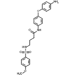 structure of CAS# 791835-21-7, N-{4-[(4-Aminophenyl)sulfanyl]phenyl}-4-{[(4-methoxyphenyl)sulfonyl]amino}butanamide;BI-6C9;N-[4-(4-a<wbr>minopheny<wbr>l)sulfany<wbr>lphenyl]-<wbr>4-[(4-met<wbr>hoxypheny<wbr>l)sulfony<wbr>lamino]bu<wbr>tanamide;N-[4-[(4-<wbr>Aminophen<wbr>yl)thio]p<wbr>henyl]-4-<wbr>[[(4-meth<wbr>oxyphenyl<wbr>)sulfonyl<wbr>]amino]-B<wbr>utanamide