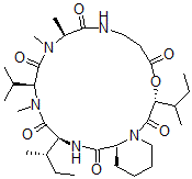 CAS#: 79386-01-9， (3R,10S,13S,16S,19S)-3,16-Bis[(2S)-Butan-2-Yl]-10,11,14-Trimethyl-13-Propan-2-Yl-4-Oxa-1,8,11,14,17-Pentazabicyclo[17.4.0]Tricosane-2,5,9,12,15,18-Hexone