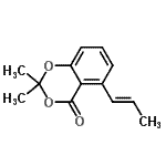 CAS 登录号：797753-99-2， 2,2-二甲基-5-[(1E)-1-丙烯-1-基]-4H-1,3-苯并二氧杂环己-4-酮