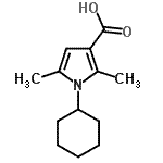 structure of CAS# 797798-85-7, 1-Cyclohexyl-2,5-dimethyl-1H-pyrrole-3-carboxylic acid;1-cyclohexyl-2,5-dimethyl-1H-pyrrole-3-carboxylic acid;1H-Pyrrole-3-carboxylic acid, 1-cyclohexyl-2,5-dimethyl-;1H-Pyrrole-3-carboxylicacid,1-cyclohexyl-2,5-dimethyl-(9CI)