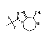 CAS 登录号：807320-37-2， 9-甲基-3-(三氟甲基)-6,7,8,9-四氢-5H-[1,2,4]三唑并[4,3-a][1,4]二氮杂卓