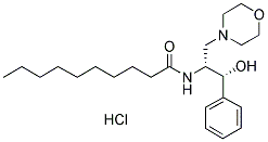 structure of CAS# 80938-69-8, Rel-N-[(1R,2R)-2-Hydroxy-1-(4-Morpholinylmethyl)-2-Phenylethyl]-Decanamide Hydrochloride(1:1);D,L-THREO-1-PHENYL-2-DECANOYLAMINO-3-MORPHOLINO-1-PROPANOL HCL;PDMP HYDROCHLORIDE \ GLUCOSYLCERAMIDE SY NTHASE INHIBITOR;1-PHENYL-2-DECANOYLAMINO-3-MORPHOLINO-1-PROPANOL, HCL