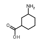 structure of CAS# 81131-40-0, 3-Aminocyclohexanecarboxylic acid;(1R,3S)-3-Aminocyclohexanecarboxylic acid;(1S,3R)-3-aminocyclohexanecarboxylic acid;1-Amino-3-carboxycyclohexane