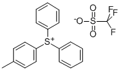 structure of CAS# 81416-37-7, (4-Methylphenyl)Diphenyl Sulfonium Trifluoromethanesulfonate;(4-METHYLPHENYL)DIPHENYL SULFONIUM TRIFLUOROMETHANESULFONATE;DIPHENYL-4-METHYLPHENYLSULFONIUM TRIFLUOROMETHANESULFONATE;DIPHENYL(4-METHYLPHENYL)SULPHONIUM TRIFLATE