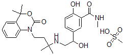 CAS#: 81695-89-8， 5-[2-[[4-(7,7-Dimethyl-9-Oxo-8-Oxa-10-Azabicyclo[4.4.0]Deca-1,3,5-Trien-10-Yl)-2-Methyl-Butan-2-Yl]Amino]-1-Hydroxy-Ethyl]-2-Hydroxy-N-Methy L-Benzamide, Methanesulfonic Acid